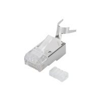 DIGITUS Modularstecker für Rundkabel, CAT 6A, geschirmt, Pass through Stecker