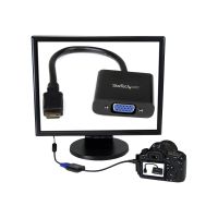 StarTech.com Mini HDMI® to VGA Adapter Converter for Digital Still Camera / Video Camera - 1920x1080 - Mini HDMI Male to VGA HD15 Female (MNHD2VGAE2)