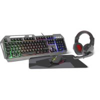 SPEEDLINK LUNERA 4in1, Kabelgebunden, USB, QWERTZ, LED, Schwarz, Maus enthalten