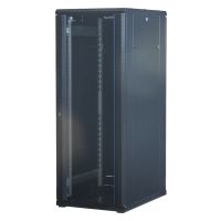 Rockstable 32 HE 19" Serverschrank mit Glastür, Freistehendes Gestell, 32U, 800 kg, Sperrschloss, Ablageschienen, Verstellbare Füße