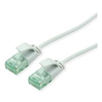 ROLINE Recycled Material RM UTP Patchkabel Kat6A/Kl.EA SLIM grau 0.5m - UTP, 0,5 m, Cat6a, U/UTP (UTP), RJ-45, RJ-45, Grau