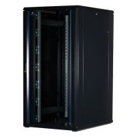 Rockstable 32 HE 19" Serverschrank mit Glastür, Freistehendes Gestell, 32U, 800 kg, Sperrschloss, Ablageschienen, Verstellbare Füße