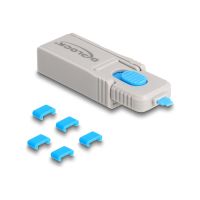 Delock Werkzeug für USB-C-Portblocker - Grau, Blau (Packung mit 5)