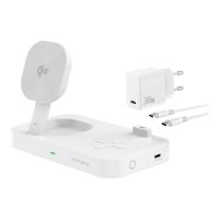 4smarts Trident - Kabelloses Ladegerät - Qi2 + AC-Netzteil - 25 Watt - 1 A - 2 Ausgabeanschlussstellen (24 pin USB-C)