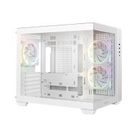 Deepcool CG330 3F WH - Micro-ATX - micro ATX - Seitenteil mit Fenster (gehärtetes Glas)