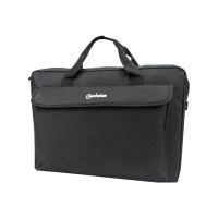 Manhattan London Laptop Bag 17.3", Top Loader, Black, LOW COST, Accessories Pocket, Shoulder Strap (removable)