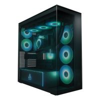 Arctic Xtender (Black) Premium E-ATX PC-Gehäuse, Midi Tower, PC, Schwarz, EATX, Metall, Gehärtetes Glas, Gaming