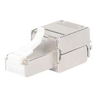Intellinet Modular Plug Cat6a 10G Shielded Toolless RJ45 Modular Field Termination Plug, For Easy and Quick High-quality Cable Assembly in the Field, STP, for Solid & Stranded Wire, Gold-plated Contacts, Metal Housing - Netzwerkanschluss - RJ-45 (M)