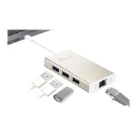 j5create JCH471 - Netzwerkadapter - USB-C - Gigabit Ethernet x 1 + USB 3.0 x 3