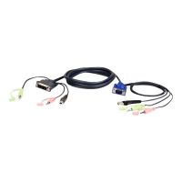 ATEN 2L-7DX2U - Tastatur- / Video- / Maus- / Audio-Kabel - USB, HD-15 (VGA)