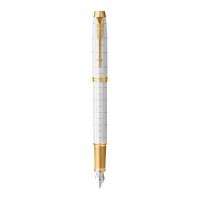 Parker 2143649, Gold, Weiß, Kartuschenfüllsystem, Blau, Messing, Lack, Rundspitze