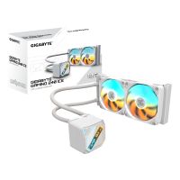 Gigabyte GAMING 240 ICE Flüssigkeitskühler für CPU - 2x120mm ARGB-Lüfter, Schiebe-Verriegelungsmechanismus, DAISY-CHAIN, Kompatibel mit Intel LGA 1851 und AMD AM5, All-in-One-Flüssigkeitskühler, 12 cm, Weiß
