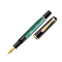 Pelikan 994103, Schwarz, Gold, Grün, Marmorfarbe, Integriertes Befüllsystem, Harz, Gold, Kursiv nib, Vergoldete Stahl
