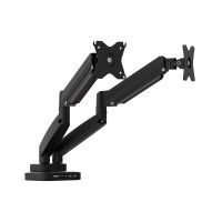 j5create JTSA302 - Befestigungskit (Monitorarm, Klemmmontagesockel, Tischplattenbohrung) - für 2 LCD-Displays - ergonomic, dual, with docking station - Aluminium, Kunststoff, Stahl - Schwarz - Bildschirmgröße: bis zu 81,3 cm (bis zu 32 Zoll)