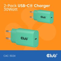 Club 3D 2-Pack USB-C® Charger 30Watt Green, 30 W