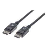 Manhattan DisplayPort 1.2 Cable, 4K@60hz, 2m, Male to Male, With Latches, Fully Shielded, Black, Lifetime Warranty, Polybag - DisplayPort-Kabel - DisplayPort (M)
