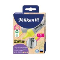 Pelikan Textmarker 490 eco, 4 Stück(e), Grün, Orange, Pink, Gelb, Meißel, Recycelbarer Kunststoff, Fett/Fein/Mittel, 1 mm