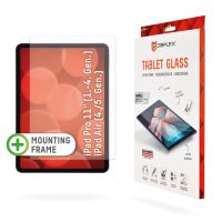 E.V.I. Displex Tablet Glass (9H) für iPad Pro 11'' (1./2./3./4. Gen.)/Air (4./5. Gen.), Eco-Montagerahmen L-Form, unzerbrechlich, ultra-dünn, unsichtbar, 27,9 cm (11"), 9H, Gehärtetes Glas, 145 g, 1 Stück(e)