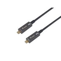 Equip USB-C Aktives optisches Kabel, M/M, 15m, PD 60W, 4K/60Hz, 10Gbps, Video+Data+PD, 15 m, USB C, USB C, USB 3.2 Gen 2 (3.1 Gen 2), 10 Gbit/s, Schwarz