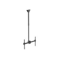 Techly Befestigungskit (Deckenmontage, Montageklammer, Teleskopstange) - für Flachbildschirm - Stahl - Schwarz - Bildschirmgröße: 94-178 cm (37"-70")