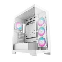 Deepcool CG580 4F WH, Midi Tower, PC, Weiß, ATX, ITX, micro ATX, Acrylnitril-Butadien-Styrol (ABS), SGCC, Gehärtetes Glas, Gaming