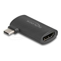 Delock Videoadapter - USB-C männlich gewinkelt zu HDMI weiblich - Schwarz - Unterstützung für 4K60Hz (3840 x 2160)