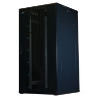 Rockstable 32 HE 19" Serverschrank mit Gitternetztüren, Freistehendes Gestell, 32U, 800 kg, Sperrschloss, Ablageschienen, Verstellbare Füße