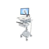 Ergotron Wagen (nur Laden) - offene Architektur - für LCD-Display / PC-Ausrüstung - medizinisch - Aluminium, verzinker Stahl, hochwertiger Kunststoff - Grau, weiß, Polished Aluminum - Bildschirmgröße: bis zu 61 cm (bis zu 24 Zoll)
