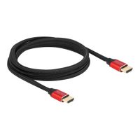 Delock Ultra High Speed - HDMI-Kabel - HDMI männlich zu HDMI männlich - 2 m - Dreifachisolierung - Rot - hauchvergoldete Kontakte, unterstützt 8K 60 Hz (7680 x 4320)