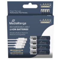 MEDIARANGE MRBAT160, Wiederaufladbarer Akku, AAA, Lithium-Ion (Li-Ion), 1,5 V, 4 Stück(e), 500 mAh