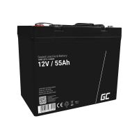 Green Cell Batterie - Bleisäure - 55 Ah - Schwarz