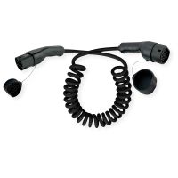 ROLINE 19.08.0055, Schwarz, Typ 1, Typ 2, Gerade, Gerade, IP54, IP65