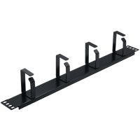 Rockstable 1 HE 19" 4-Fach Rangierpanel, Kabelmanagementtafel, Schwarz, SPCC, Stahl, 1U, 48,3 cm (19 Zoll), 483 mm