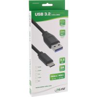 InLine USB 3.2 Gen.1x2 Kabel - USB-C Stecker an A Stecker - schwarz - 0,5m