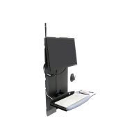 Ergotron Befestigungskit (Handgelenkkissen, Maushalterung, vertikale Verstellschiene, klappbare Tastaturablage, Mauspad) - schmal - für LCD-Display / PC-Ausrüstung - für stark frequentierte Bereiche - Stahl - Schwarz - Bildschirmgröße: bis zu 61 cm (bis z