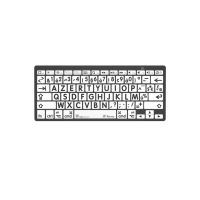 Logickeyboard XL-Print Black on White, Mini, Kabellos, RF Wireless + Bluetooth, Scherenschalter, AZERTY, Schwarz