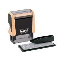 TRODAT 4911 TYPOMATIC, Selbstfärbestempel, Text/Datumsstempel, 13 x 37 mm, Schwarz, Cremefarben, CO2 compensated, 54 mm