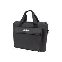 Manhattan London Laptop Bag 12.5", Top Loader, Black, LOW COST, Accessories Pocket, Shoulder Strap (removable)