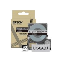 Epson LabelWorks LK-6ABJ - Matt - Schwarz auf Mattgrau - Rolle (2,4 cm x 8 m)