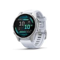 Garmin Fenix 8 - 43 mm - silber - Sportuhr mit Band - Silikon - Whitestone - Handgelenkgröße: 108-182 mm - Anzeige 3.556 cm (1.4")