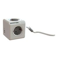 Allocacoc PowerCube extended usb - Stromverteilungseinheit - Wechselstrom 220-240 V - Ausgangsanschlüsse: 4 (CEE 7/4)