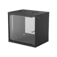 Intellinet Network Cabinet, Wall Mount (Basic), 9U, Usable Depth 340mm/Width 485mm, Black, Flatpack, Max 50kg, Glass Door, 19", Parts for wall installation (eg screws and rawl plugs)