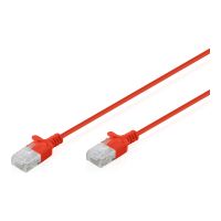 DIGITUS CAT 6 U-UTP Slim Patchkabel, 3 m, Rot