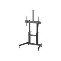 Eaton Tripp Lite Series Safe-IT Heavy-Duty Rolling Cart for 70" to 120" Displays, UL Certified, Antimicrobial Protection - Wagen - Voll beweglich - für Flachbildschirm / Notebook / AV-Ausrüstung - Aluminium, Stahl - Schwarz - Bildschirmgröße: 177.8-304.8 