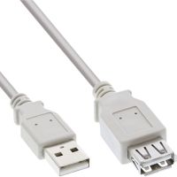 InLine USB 2.0 Verlängerung - Stecker / Buchse - Typ A - beige/grau - 0,5m
