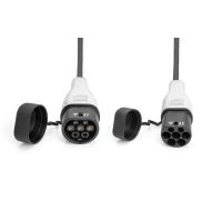DIGITUS KFZ-Spiral-Ladekabel für Elektroautos & PHEV  10 m  Typ 2  Mode 3  1-Phasig  32 A  7,4 kW  Schwarz