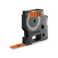Dymo D1 - Selbstklebend - Schwarz auf Orange - Rolle (1,2 cm x 3 m)