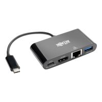 Tripp Eaton Tripp Lite Series USB C to HDMI Multiport Video Adapter Converter w/ USB-A Hub, USB-C PD Charging Port & Gigabit Ethernet Port, Thunderbolt 3 Compatible USB Type C to HDMI, USB Type-C