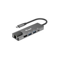 Equip USB-C 5-in-1-Multifunktionsadapter, HDMI, Gigabit LAN, USB 3.2 GEN1, 100W USB PD, Kabelgebunden, USB 3.2 Gen 1 (3.1 Gen 1) Type-C, 100 W, 10,100,1000 Mbit/s, Grau, 5 Gbit/s