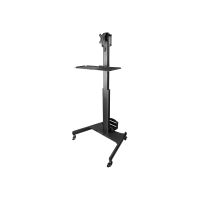 StarTech.com Computertisch mit Rollen und Monitorhalterung, CPU/PC-Halter, Tastaturablage - Ergonomischer höhenverstellbarer Computerwagen - Rollender mobiler Steharbeitsplatz auf Rädern (WKSTNCART)